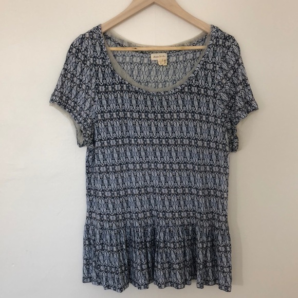 Anthropologie Meadow Rue Tulle Peplum Top - Picture 2 of 7